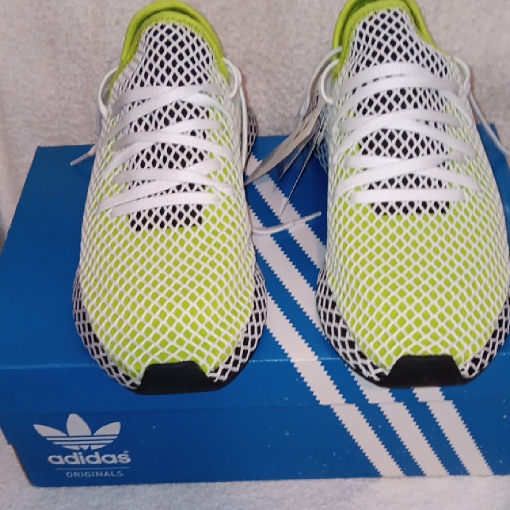 Adidas Originals Lime and White Mesh Sneakers